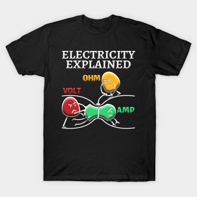 Funny Electrician Design Explains Electricity T-Shirt by SpruchBastler